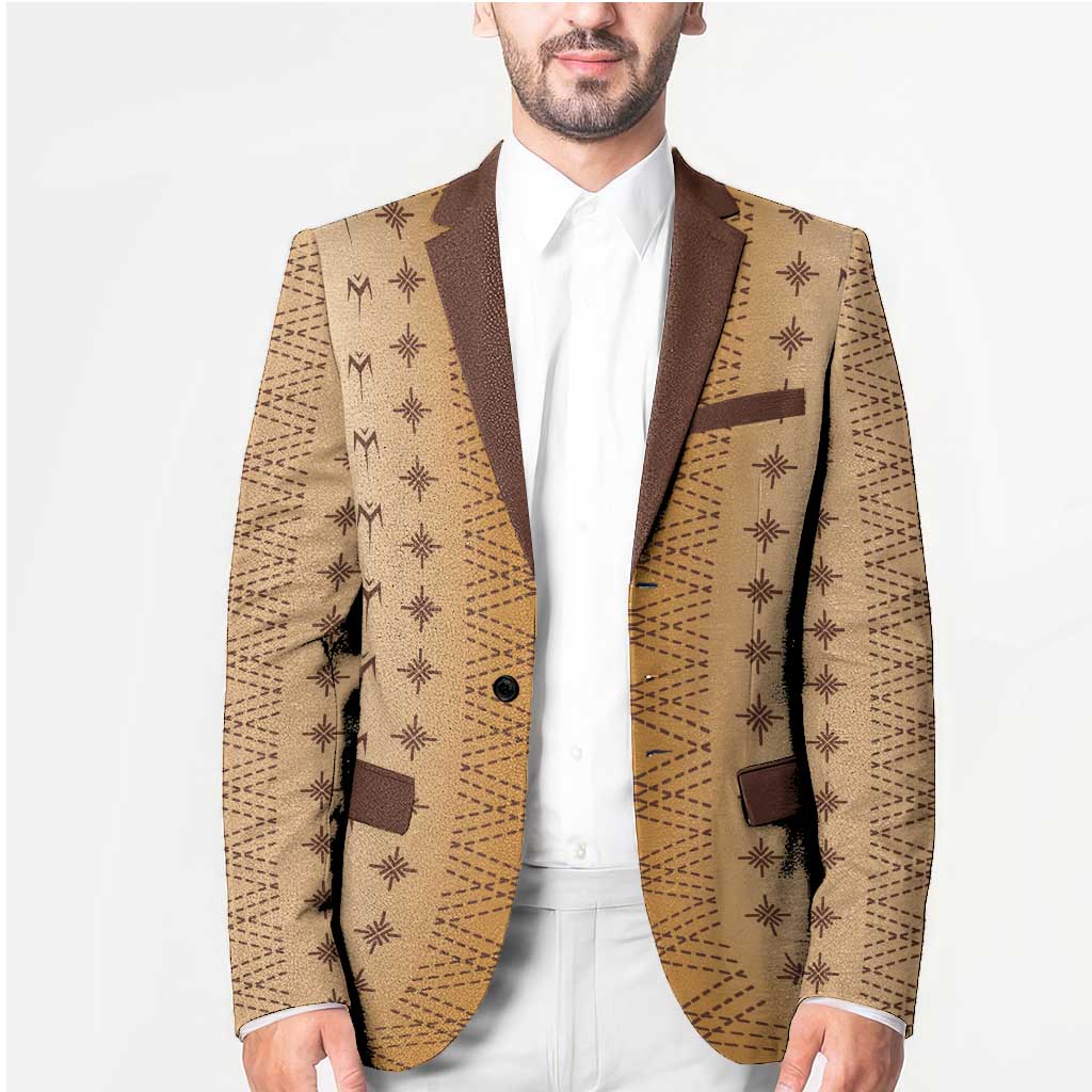 Beige Samoa Malu Tattoo Inspired Blazer LT05 - Polynesian Pride