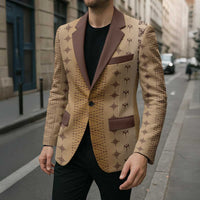 Beige Samoa Malu Tattoo Inspired Blazer LT05 - Polynesian Pride