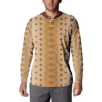 Beige Samoa Malu Tattoo Inspired Button Sweatshirt LT05 - Polynesian Pride