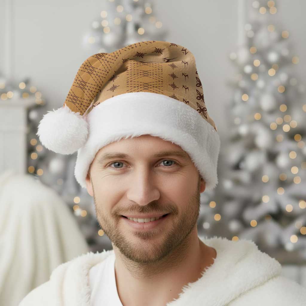 Beige Samoa Malu Tattoo Inspired Christmas Santa Hat LT05 - Polynesian Pride