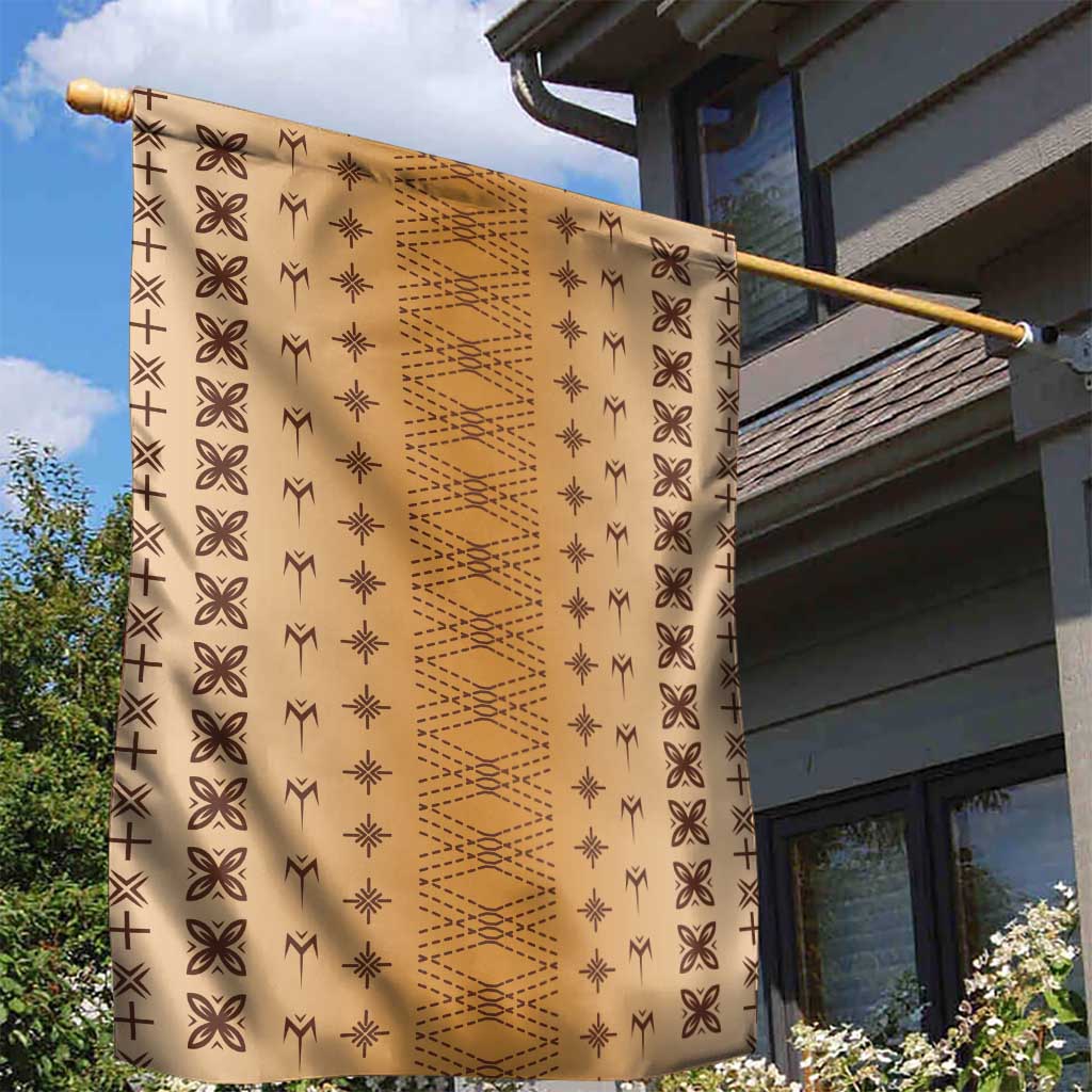 Beige Samoa Malu Tattoo Inspired Garden Flag LT05 - Polynesian Pride