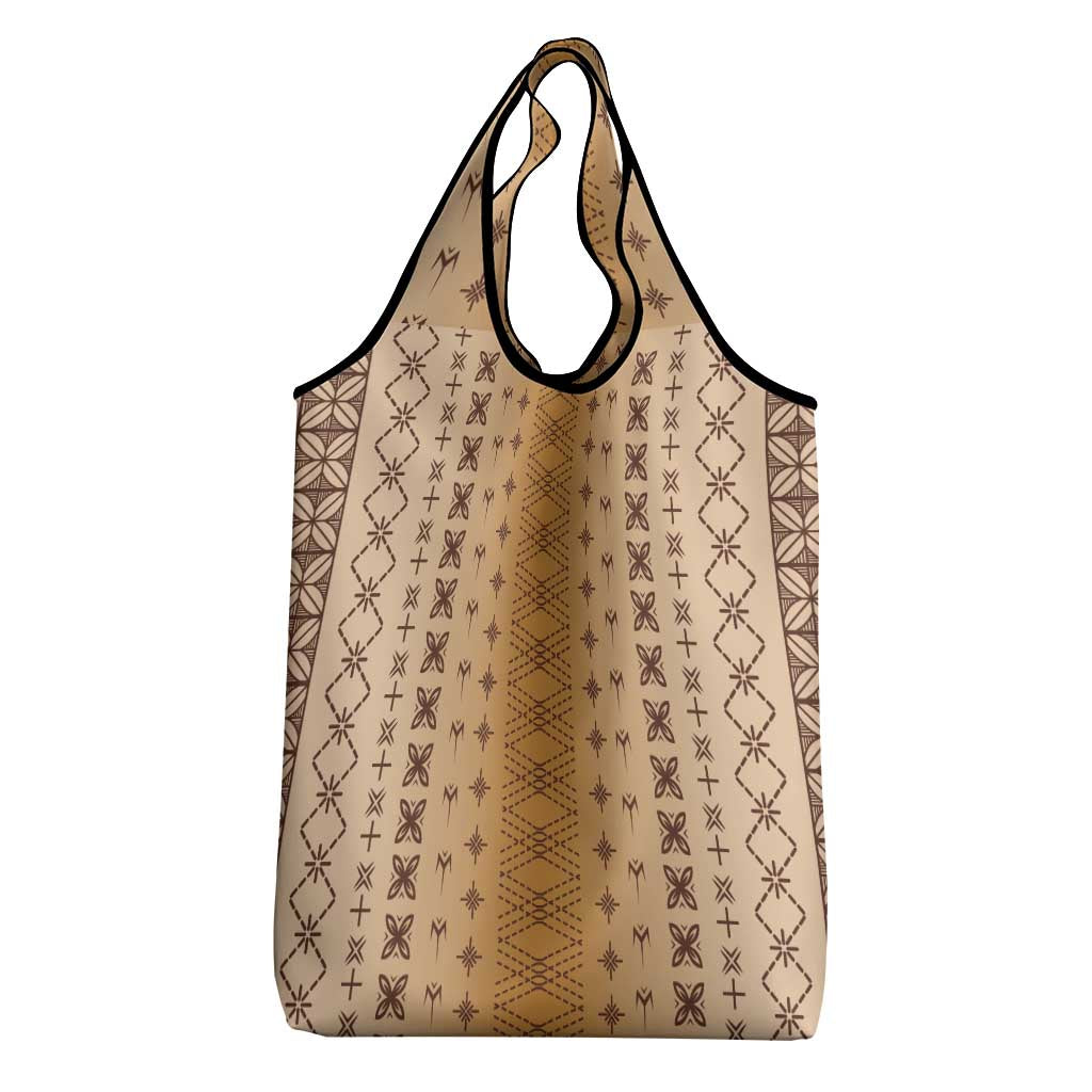Beige Samoa Malu Tattoo Inspired Grocery Bag LT05 - Polynesian Pride