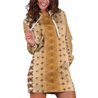 Beige Samoa Malu Tattoo Inspired Hoodie Dress LT05 Beige - Polynesian Pride