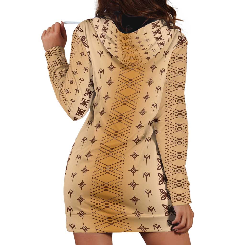 Beige Samoa Malu Tattoo Inspired Hoodie Dress LT05 - Polynesian Pride