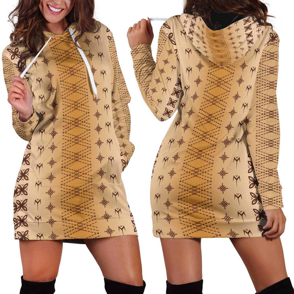 Beige Samoa Malu Tattoo Inspired Hoodie Dress LT05 - Polynesian Pride