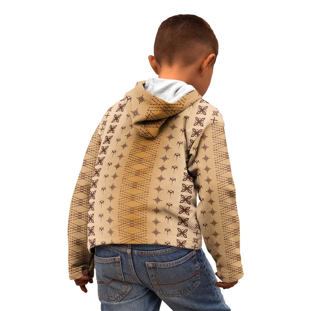 Beige Samoa Malu Tattoo Inspired Kid Hoodie LT05 - Polynesian Pride