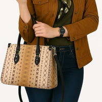 Beige Samoa Malu Tattoo Inspired Leather Bag LT05 - Polynesian Pride