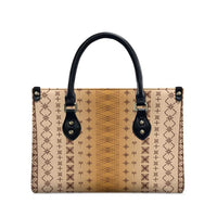 Beige Samoa Malu Tattoo Inspired Leather Bag LT05 - Polynesian Pride