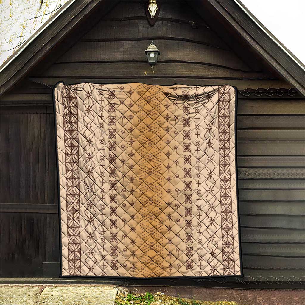 Beige Samoa Malu Tattoo Inspired Quilt - Polynesian Pride