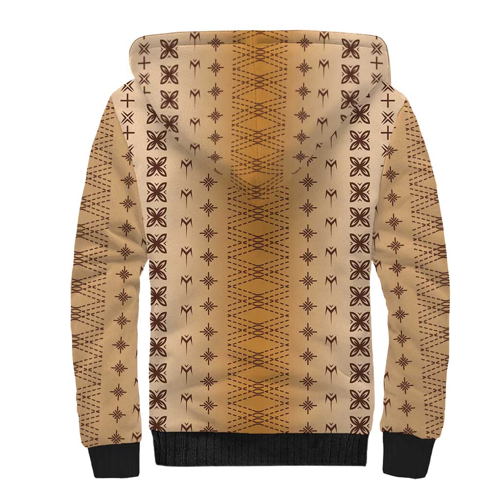 Beige Samoa Malu Tattoo Inspired Sherpa Hoodie LT05 - Polynesian Pride