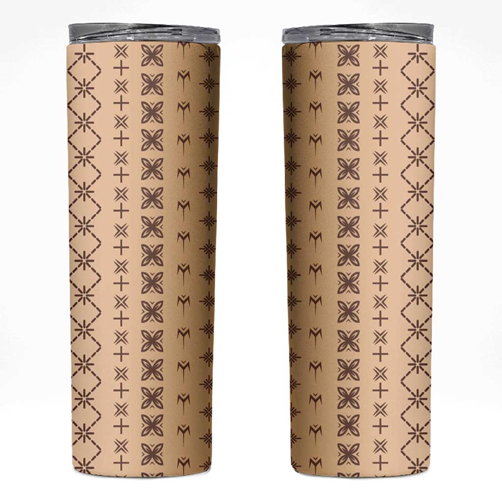 Beige Samoa Malu Tattoo Inspired Skinny Tumbler LT05 Beige - Polynesian Pride