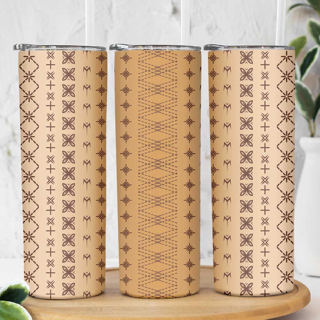 Beige Samoa Malu Tattoo Inspired Skinny Tumbler LT05 - Polynesian Pride