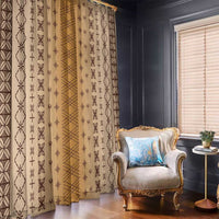 Beige Samoa Malu Tattoo Inspired Window Curtain LT05 - Polynesian Pride