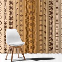 Beige Samoa Malu Tattoo Inspired Window Curtain LT05 - Polynesian Pride