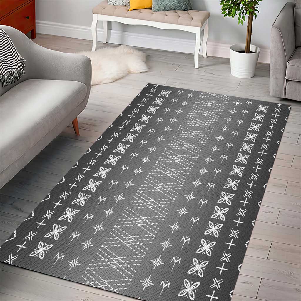 Black Samoa Malu Tattoo Inspired Area Rug LT05 - Polynesian Pride