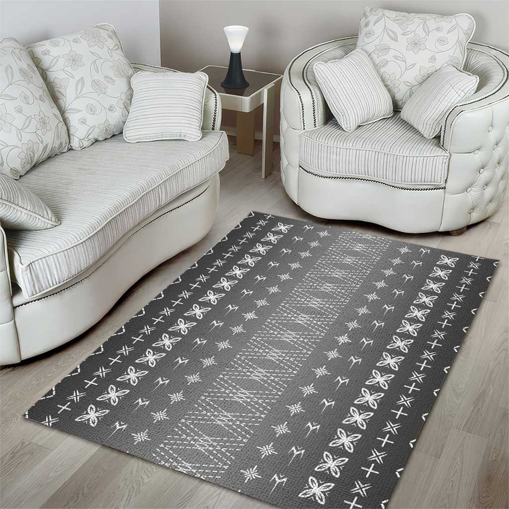 Black Samoa Malu Tattoo Inspired Area Rug LT05 - Polynesian Pride