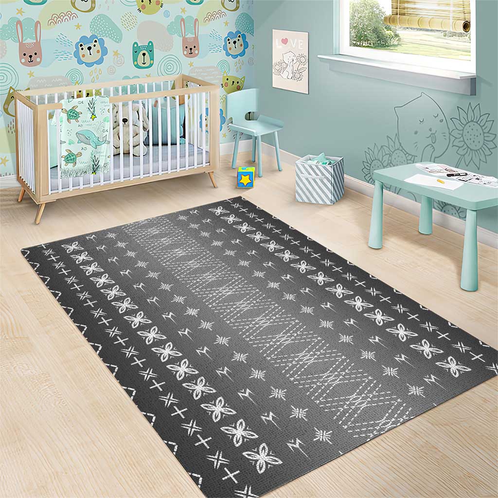Black Samoa Malu Tattoo Inspired Area Rug LT05 - Polynesian Pride