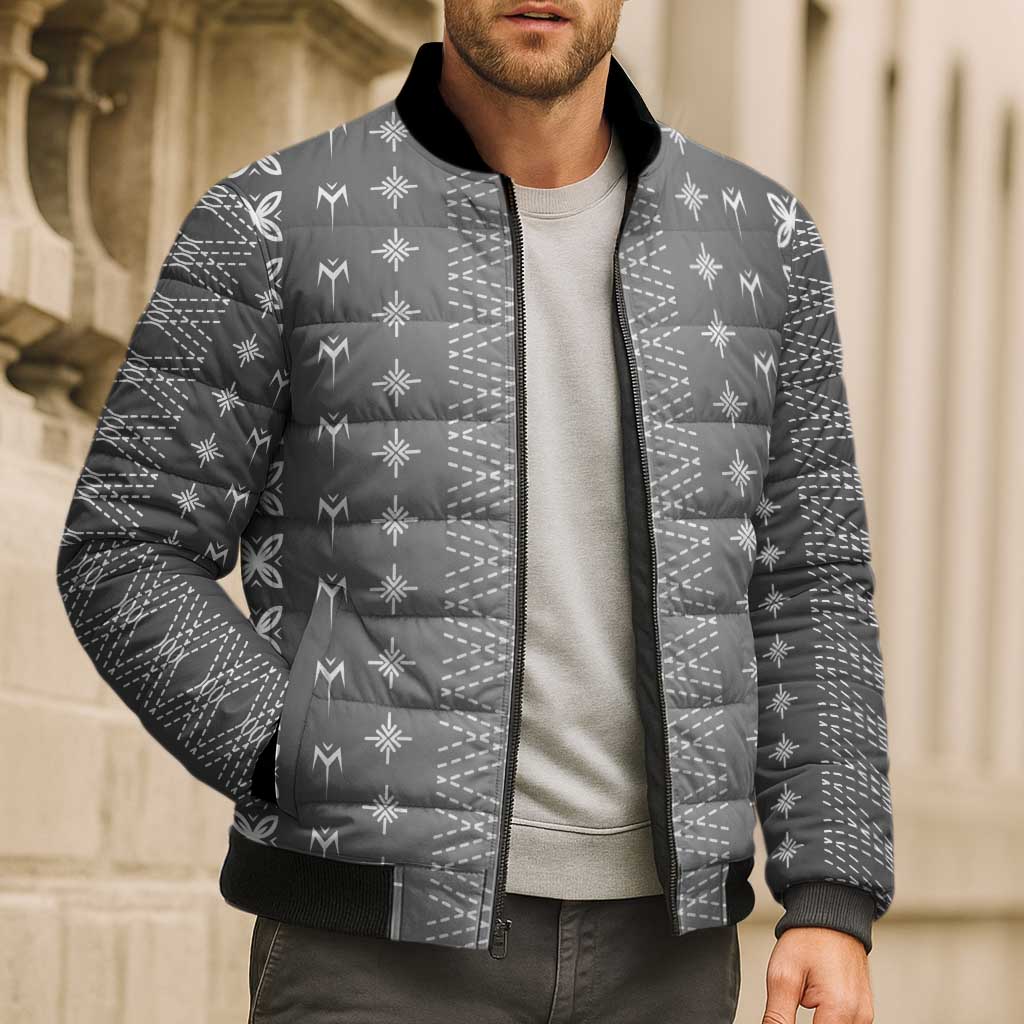Black Samoa Malu Tattoo Inspired Bomber Puffer Jacket - Polynesian Pride
