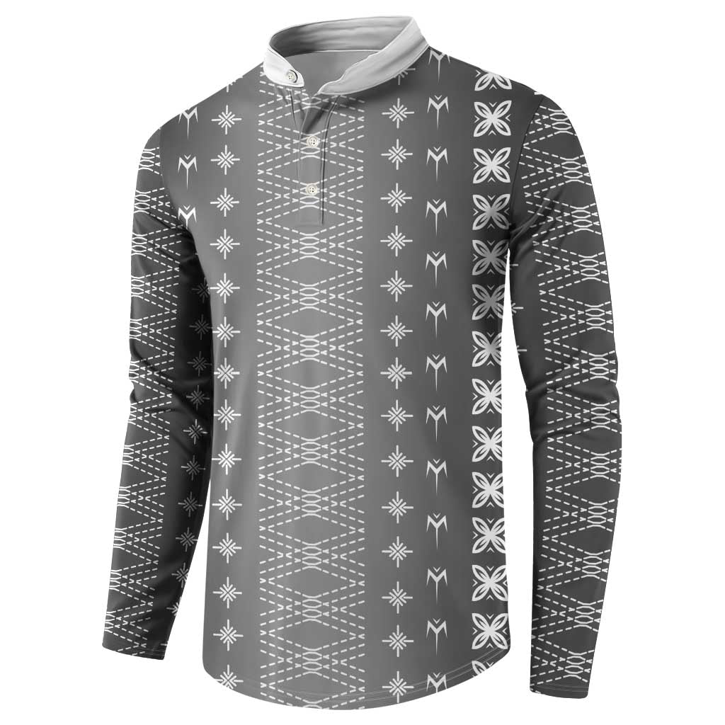 Black Samoa Malu Tattoo Inspired Button Sweatshirt LT05 - Polynesian Pride