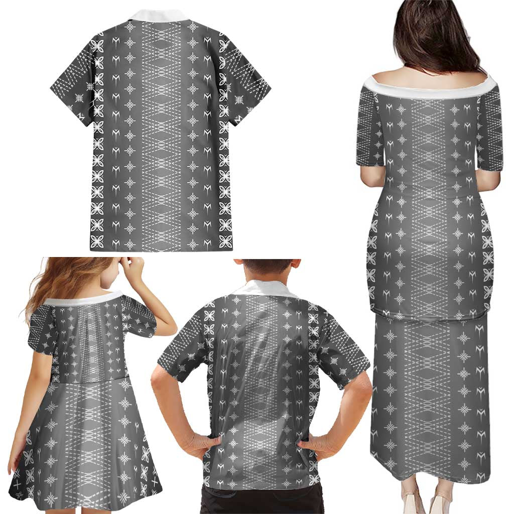 Black Samoa Malu Tattoo Inspired Family Matching Puletasi and Hawaiian Shirt LT05 - Polynesian Pride