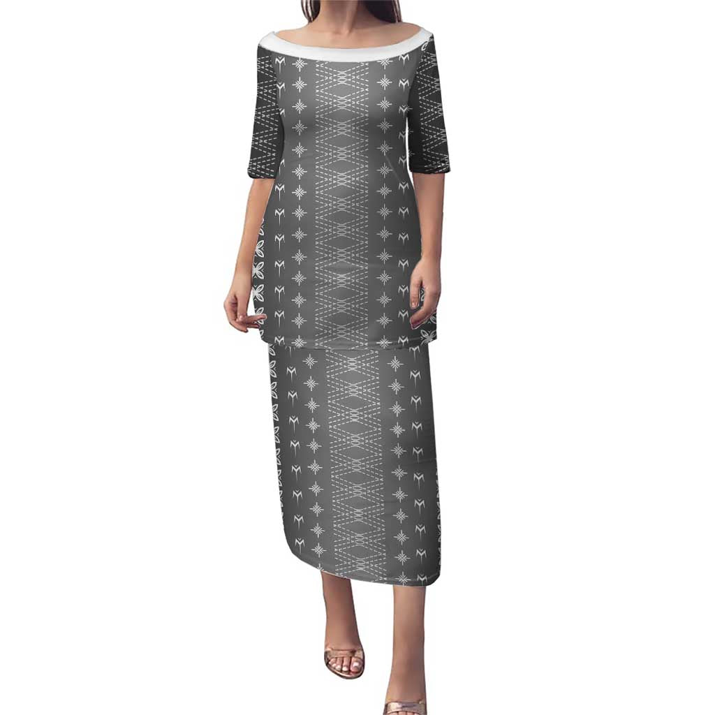 Black Samoa Malu Tattoo Inspired Family Matching Puletasi and Hawaiian Shirt LT05 Mom's Dress Black - Polynesian Pride