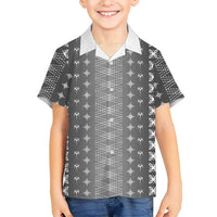 Black Samoa Malu Tattoo Inspired Family Matching Short Sleeve Bodycon Dress and Hawaiian Shirt LT05 Son's Shirt Black - Polynesian Pride