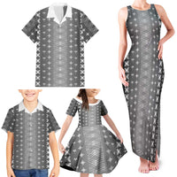 Black Samoa Malu Tattoo Inspired Family Matching Tank Maxi Dress and Hawaiian Shirt - Polynesian Pride