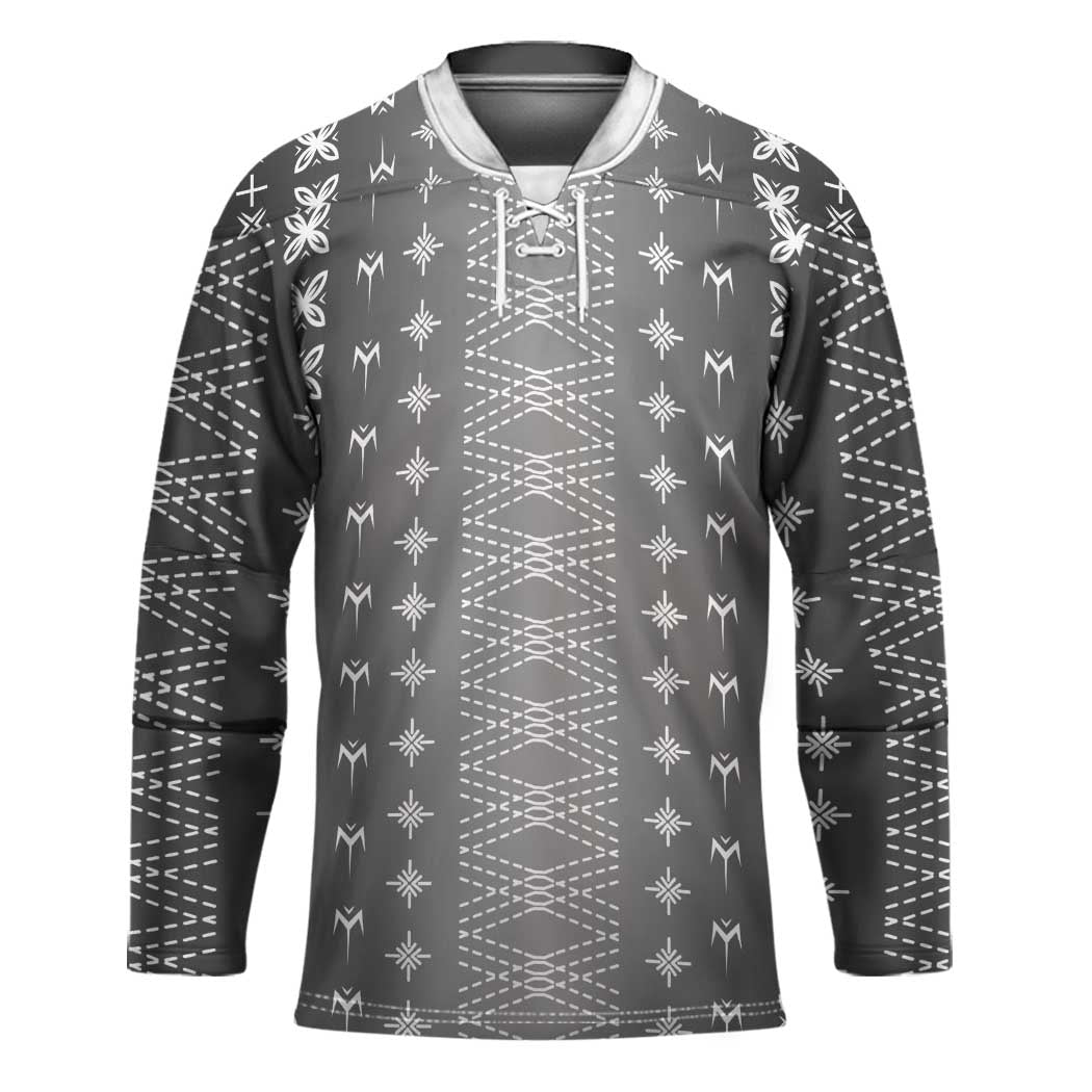 Black Samoa Malu Tattoo Inspired Hockey Jersey LT05 Unisex Black - Polynesian Pride