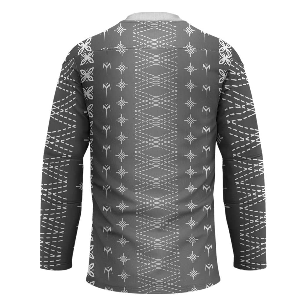 Black Samoa Malu Tattoo Inspired Hockey Jersey LT05 - Polynesian Pride