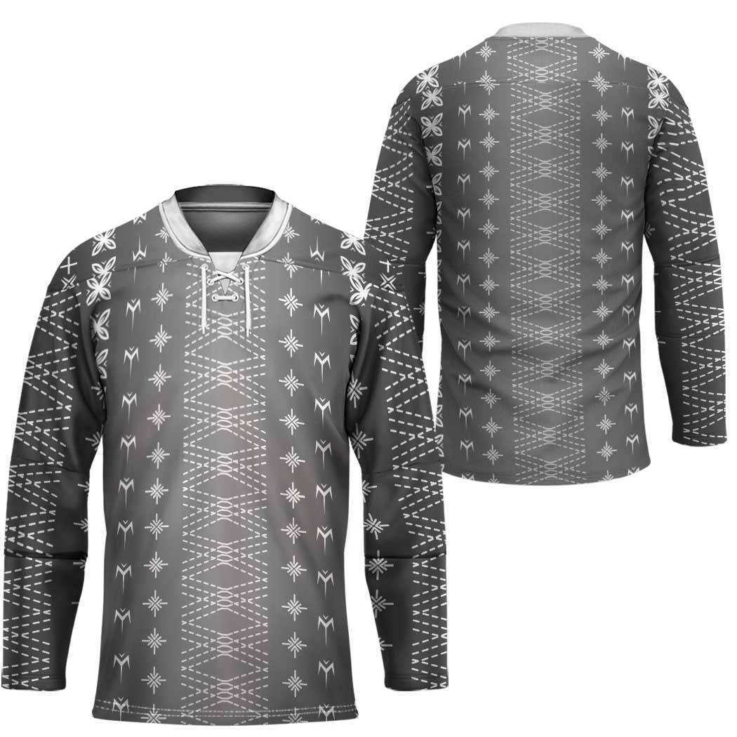 Black Samoa Malu Tattoo Inspired Hockey Jersey LT05 - Polynesian Pride