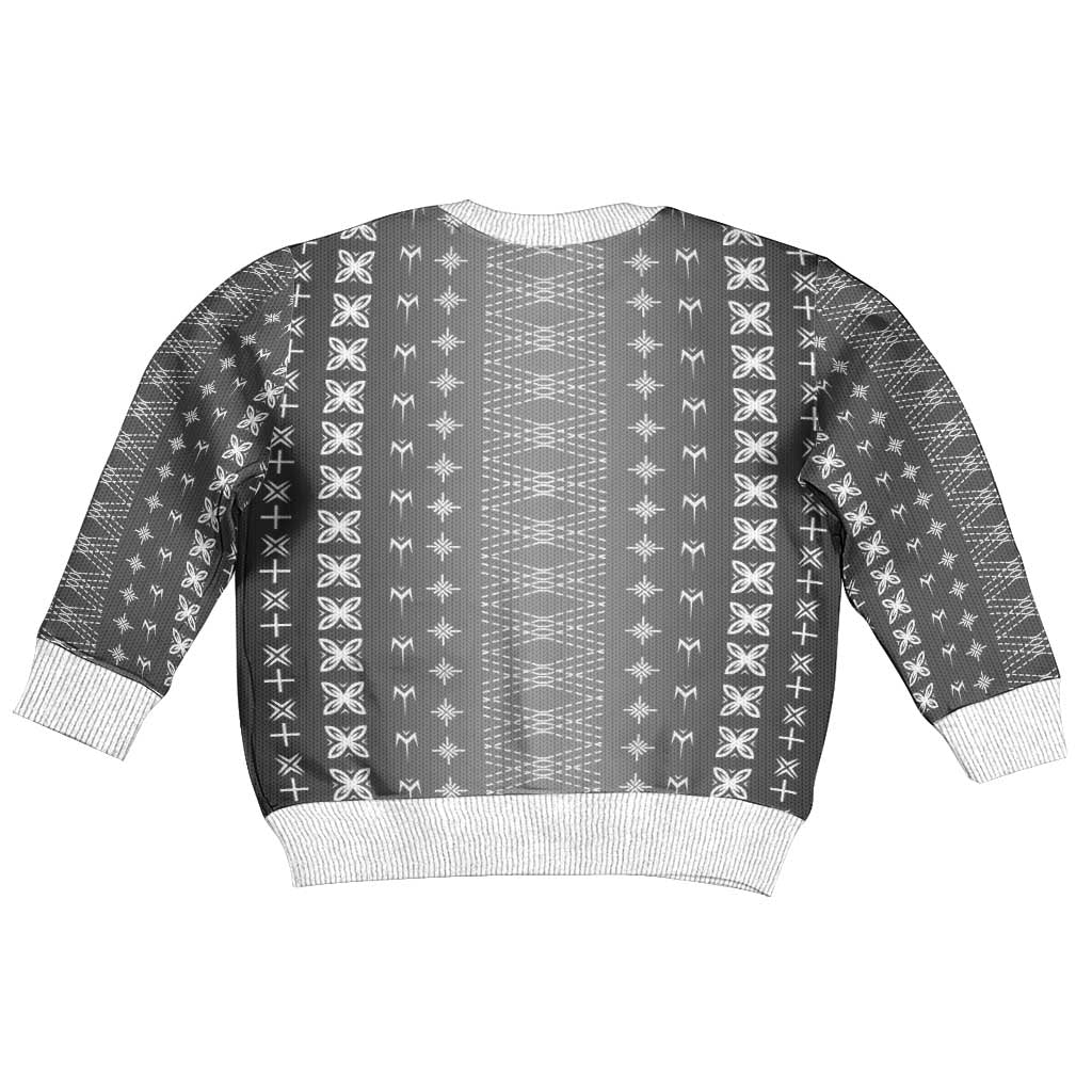 Black Samoa Malu Tattoo Inspired Kid Ugly Christmas Sweater LT05 - Polynesian Pride