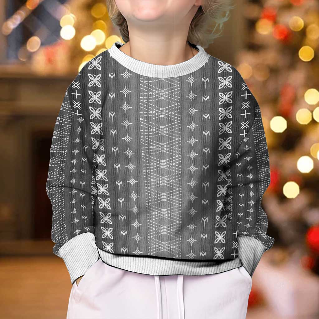 Black Samoa Malu Tattoo Inspired Kid Ugly Christmas Sweater LT05 - Polynesian Pride
