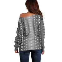 Black Samoa Malu Tattoo Inspired Off Shoulder Sweater LT05 - Polynesian Pride