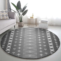 Black Samoa Malu Tattoo Inspired Round Carpet LT05 - Polynesian Pride
