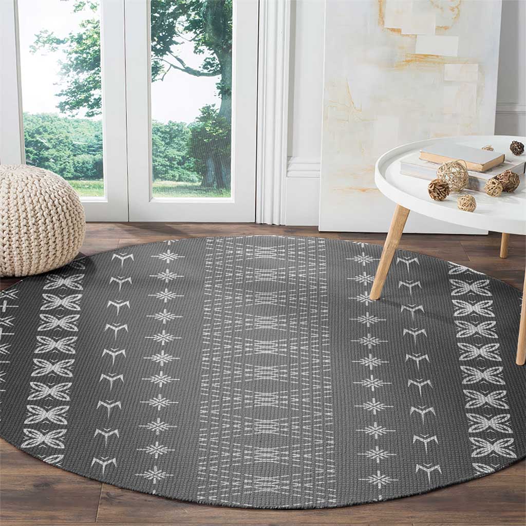 Black Samoa Malu Tattoo Inspired Round Carpet LT05 - Polynesian Pride