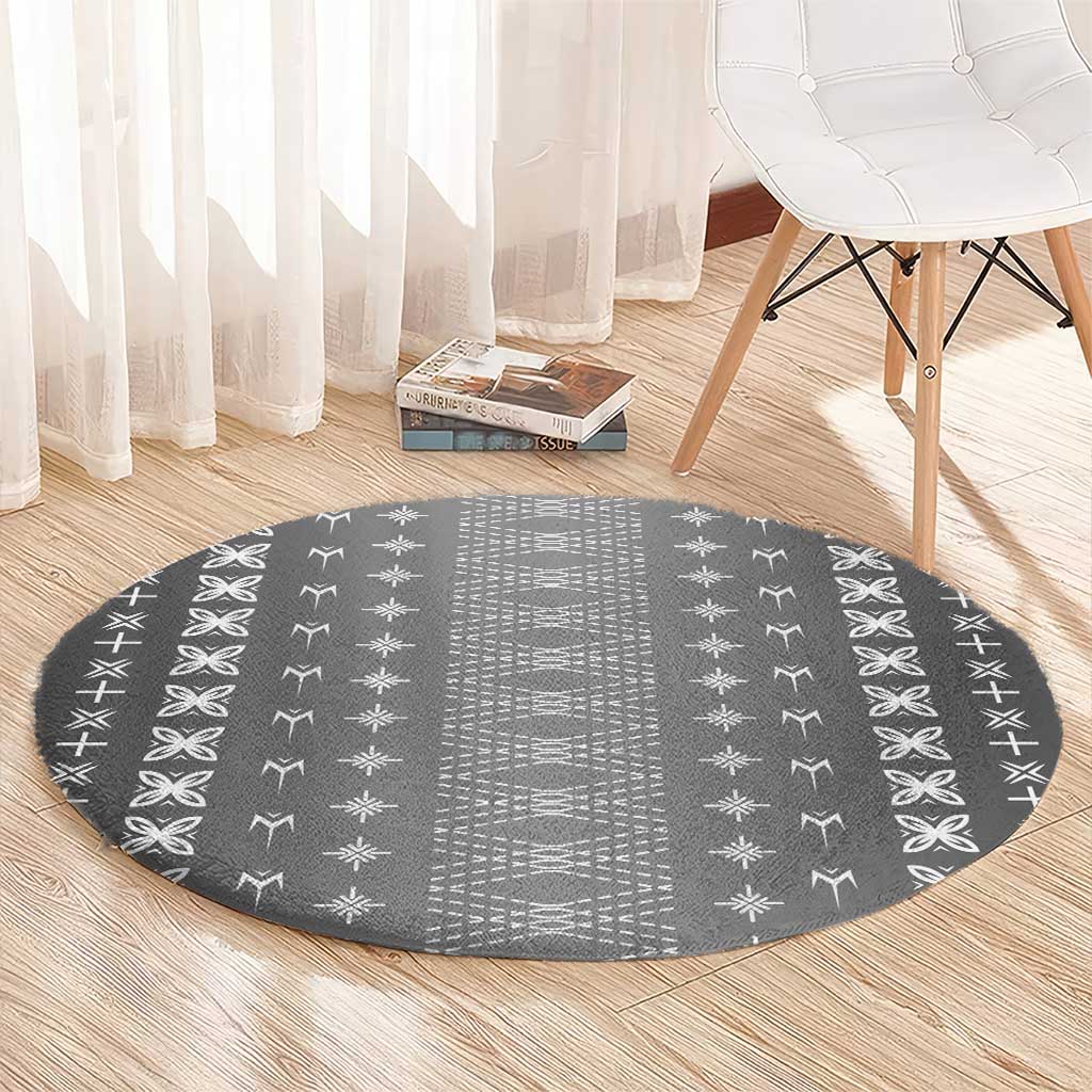 Black Samoa Malu Tattoo Inspired Round Carpet LT05 - Polynesian Pride