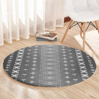 Black Samoa Malu Tattoo Inspired Round Carpet LT05 - Polynesian Pride