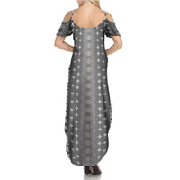 Black Samoa Malu Tattoo Inspired Summer Maxi Dress - Polynesian Pride