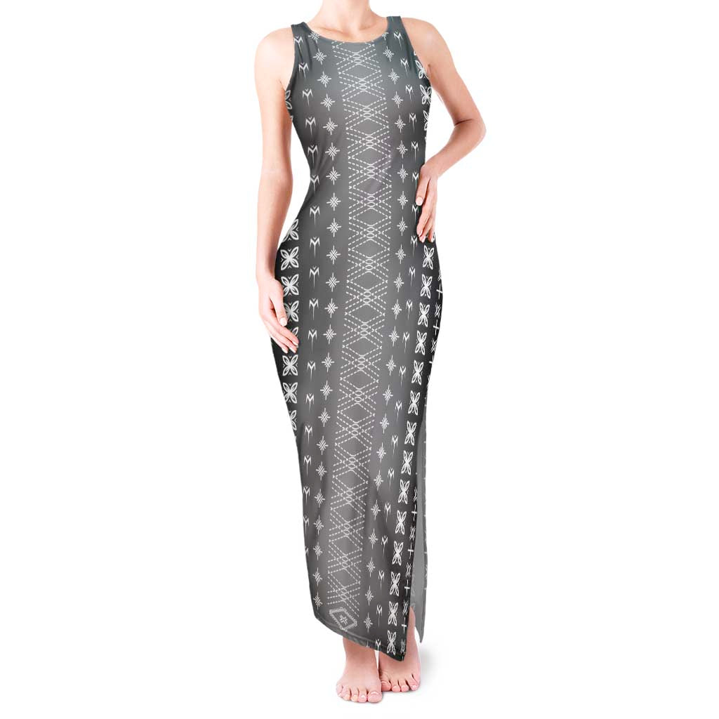 Black Samoa Malu Tattoo Inspired Tank Maxi Dress LT05 Women Black - Polynesian Pride