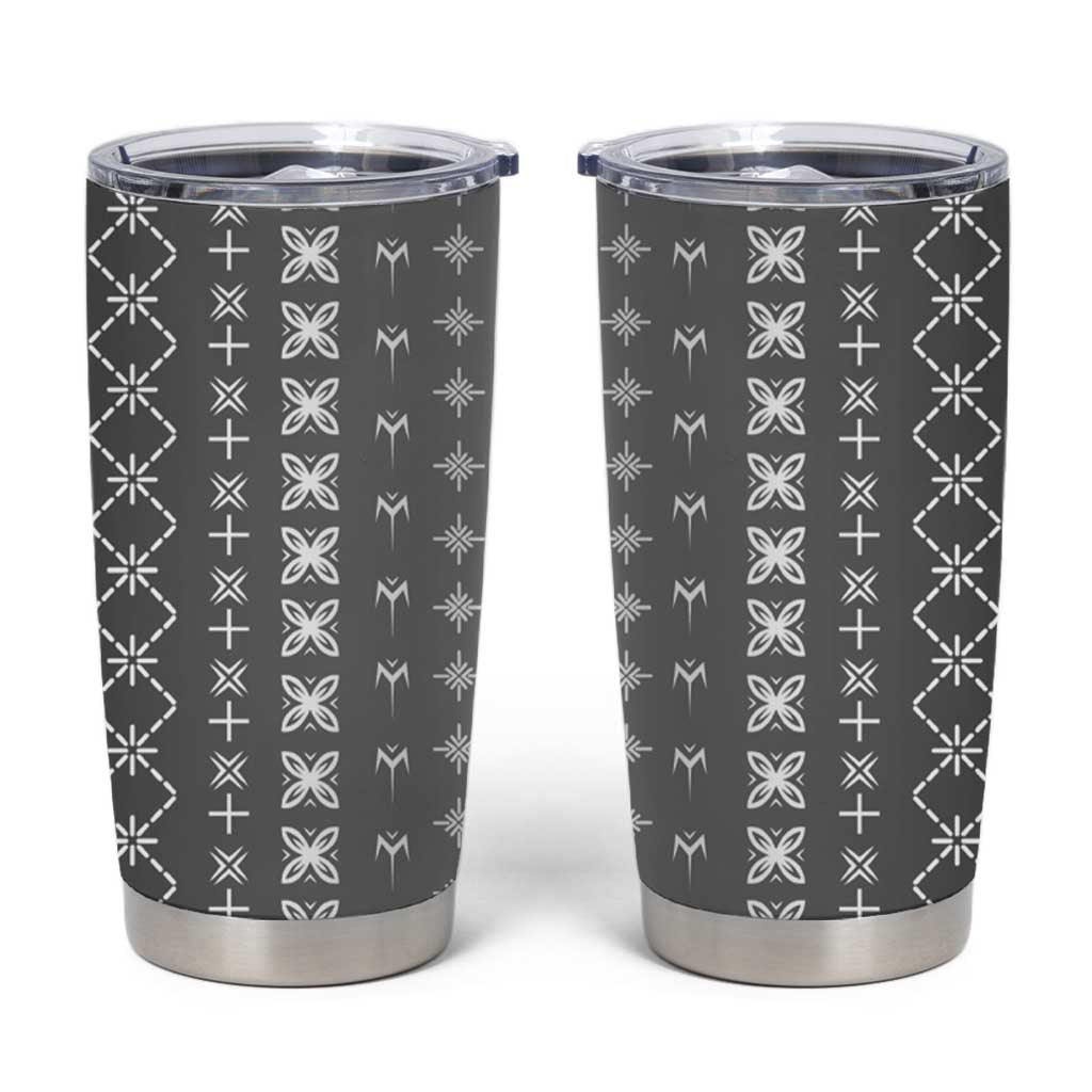 Black Samoa Malu Tattoo Inspired Tumbler Cup LT05 Black - Polynesian Pride