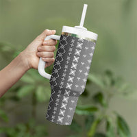 Black Samoa Malu Tattoo Inspired Tumbler With Handle LT05 - Polynesian Pride