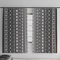Black Samoa Malu Tattoo Inspired Window Curtain LT05 With Hooks Black - Polynesian Pride