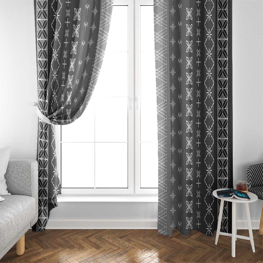 Black Samoa Malu Tattoo Inspired Window Curtain LT05 - Polynesian Pride
