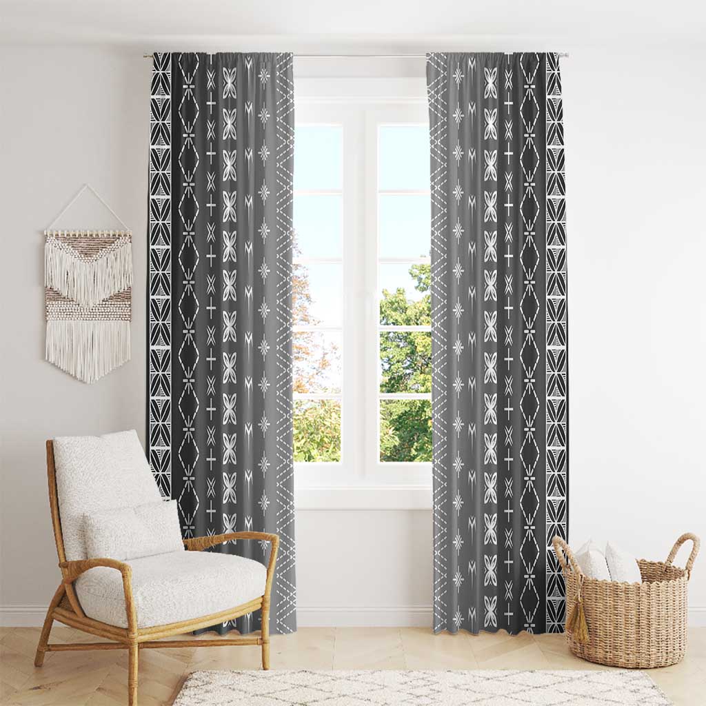 Black Samoa Malu Tattoo Inspired Window Curtain LT05 - Polynesian Pride