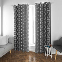 Black Samoa Malu Tattoo Inspired Window Curtain LT05 With Grommets Black - Polynesian Pride