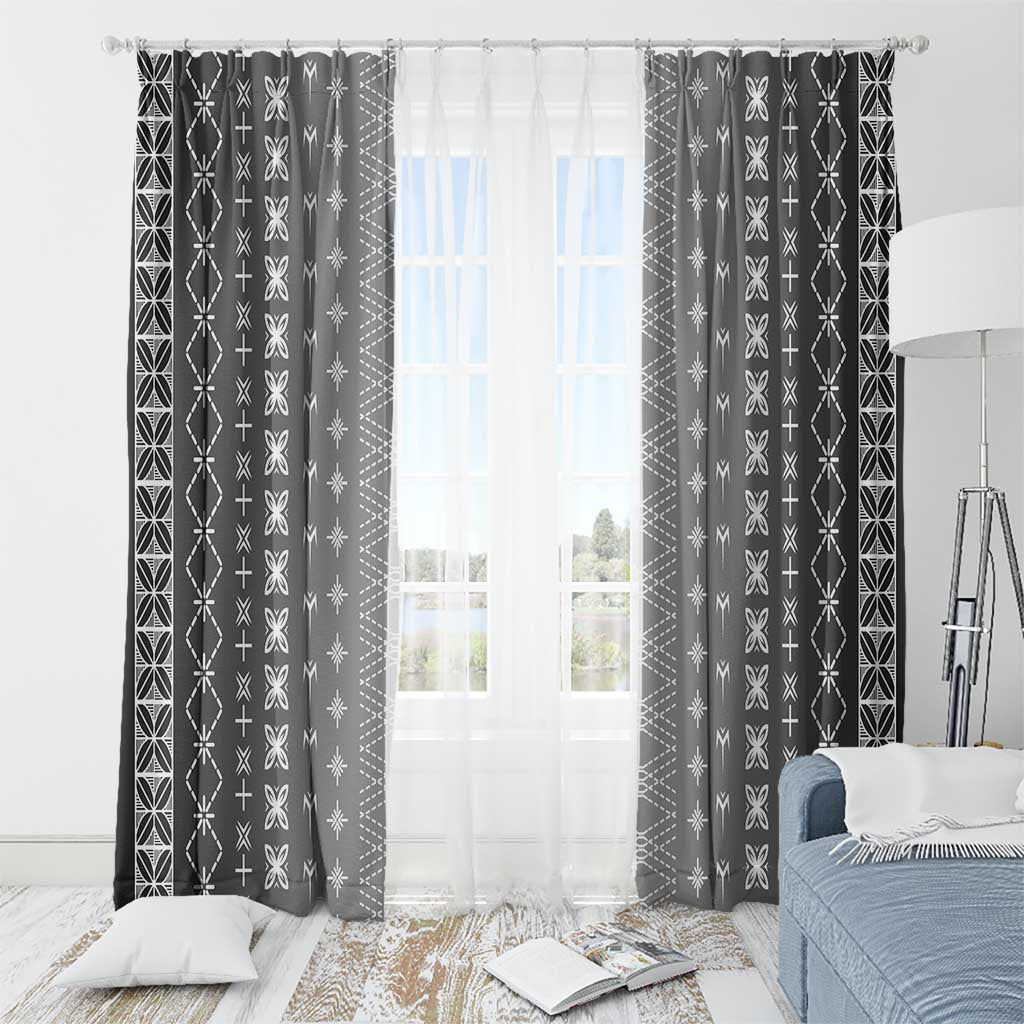 Black Samoa Malu Tattoo Inspired Window Curtain LT05 - Polynesian Pride