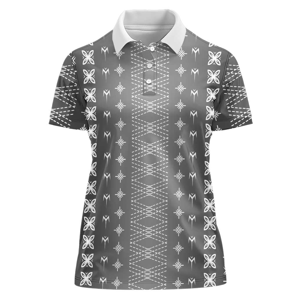 Black Samoa Malu Tattoo Inspired Women Polo Shirt - Polynesian Pride