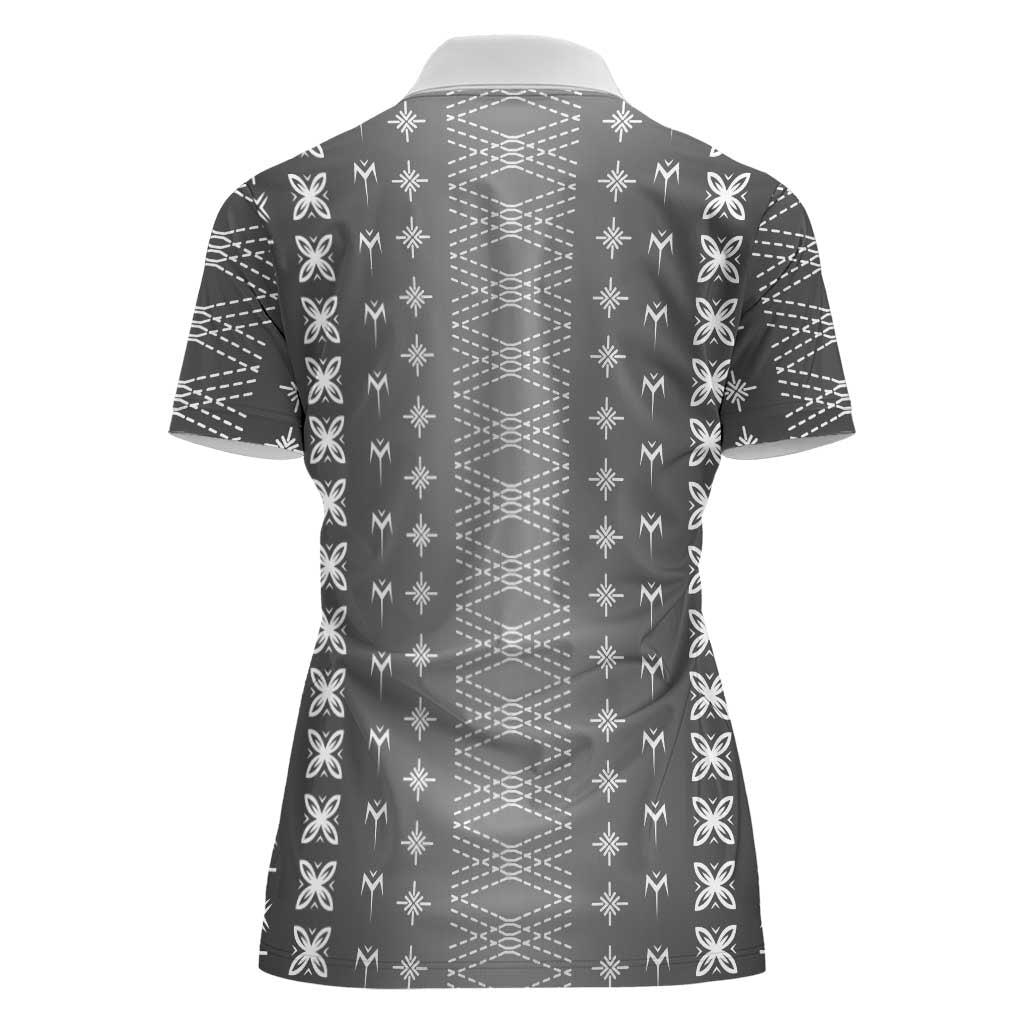 Black Samoa Malu Tattoo Inspired Women Polo Shirt LT05 - Polynesian Pride