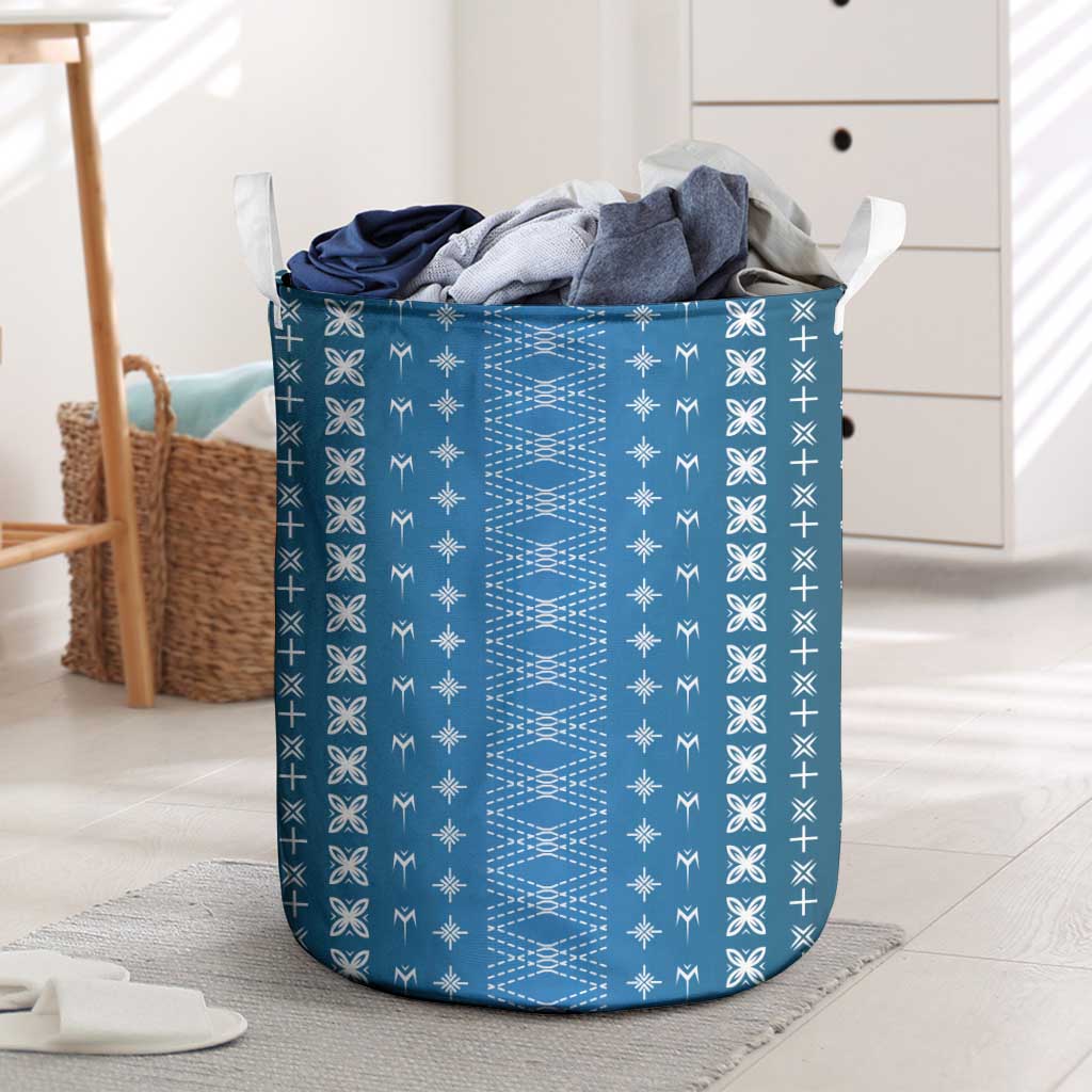 Blue Samoa Malu Tattoo Inspired Laundry Basket - Polynesian Pride