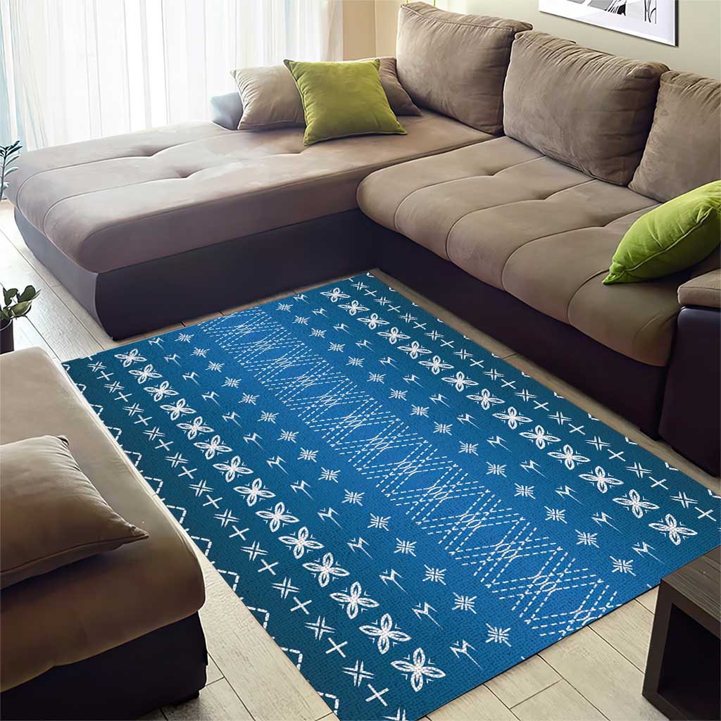 Blue Samoa Malu Tattoo Inspired Area Rug LT05 - Polynesian Pride